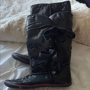 Sugar Black Sequin Women's Boots